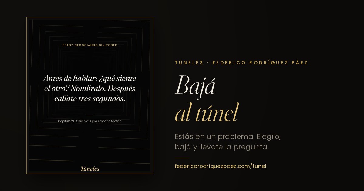 Un túnel de anillos de hierro que se pierde en la oscuridad, con una pregunta de Túneles.